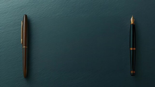 A simple office supply scene with a brown envelope and a pen sitting on top, great for business or education settings