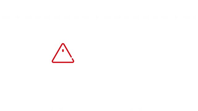 Red error warning danger alert notification animation symbol video