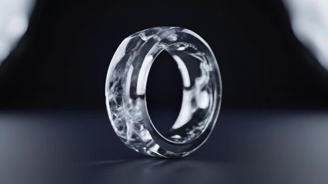 A striking studio shot of a gleaming silver ring conveys sophistication and promises enduring value, perfect for luxury marketing and website design.