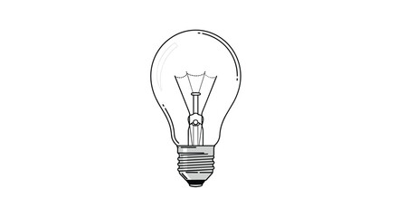Realistic illustration of a classic incandescent light bulb with visible internal filaments representing ideas and electricity.