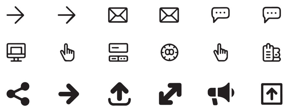 Business communication icon set, mail envelope and identity card symbols. vector illustration eps 10