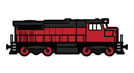 Red Train Engine with Black Details. © Marchell