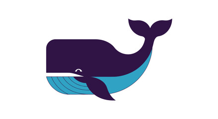 Whale Iconic Simple Minimalist Vector Illustration.