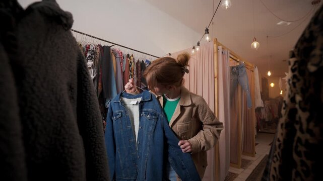Fashion Professional Analyzing Fit And Wash Of Denim Jacket