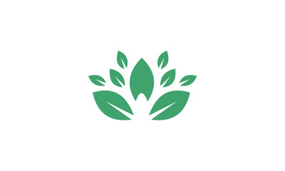 Obraz premium Green Leaf Logo Design for Nature and Wellness Brands.