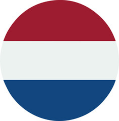 Netherlands national flag round circle icon Dutch tricolor country symbol