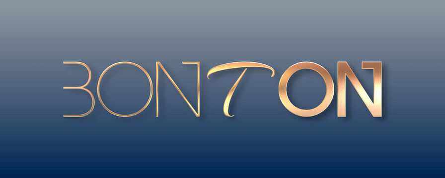 Testo BON TON con font variabile e sfondo colorato