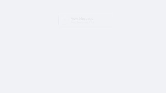 New Message Received Notification Toast Popup Modern UI Animation Chat Application Alert Bubble 4K