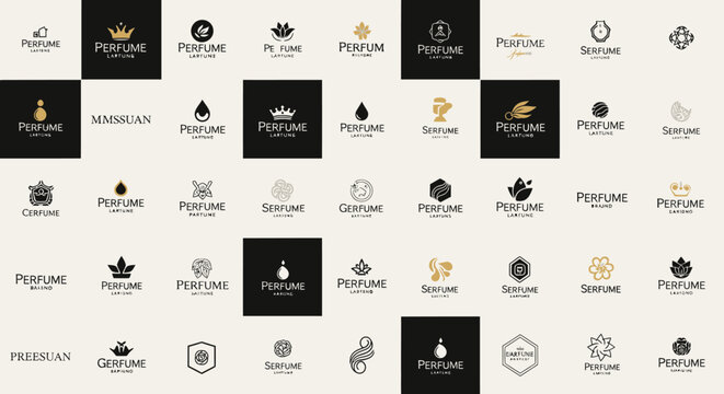 Luxury Perfume Logo Collection: Elegant Branding for Fragrance Brands