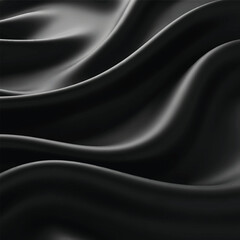 Fototapeta premium Black Satin Fabric Folds