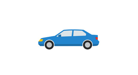 Fototapeta premium Blue sedan car illustration against white background commercial use concept