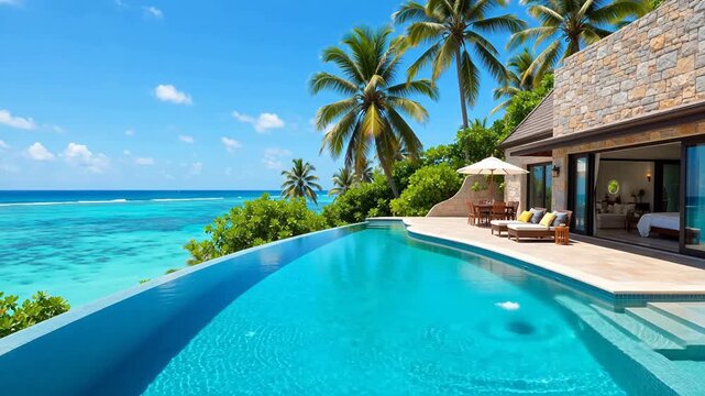 Luxury pool villa by the ocean