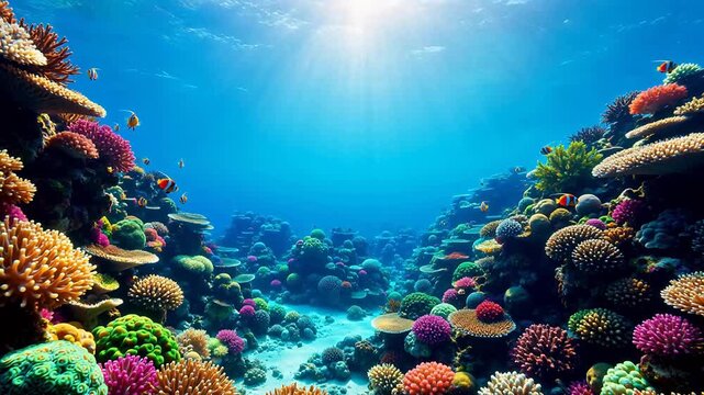 Colorful underwater coral reef