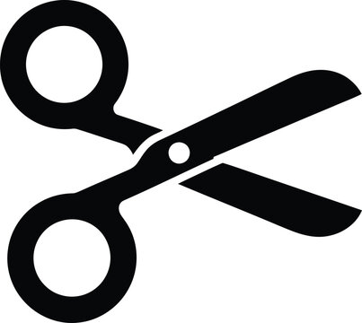 Pair of scissors icon black on transparent background