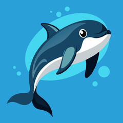 Obraz premium Playful Dolphin Leaping in Blue Ocean Waters