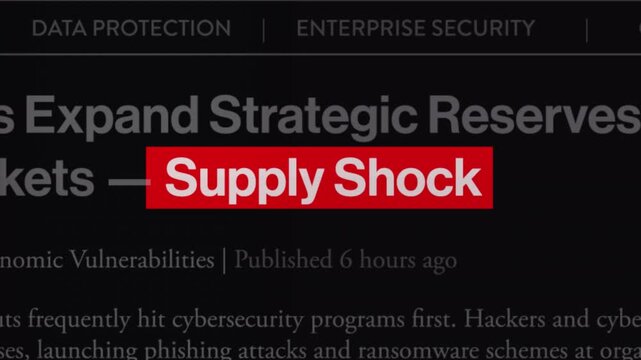 Supply shock fast sequence news articles headline title animation with documentary style
