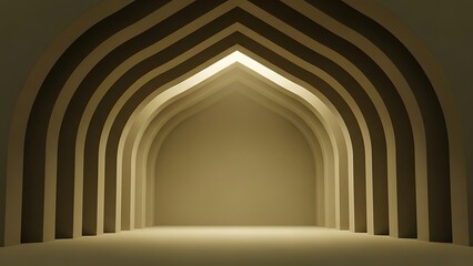Naklejka premium Abstract architectural arches bathed in soft light elegant design concept
