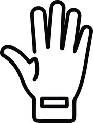 Obraz premium Vector hand icon, palm showing, black outline