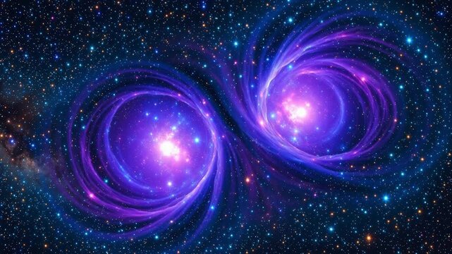 Two spiral galaxies in space
