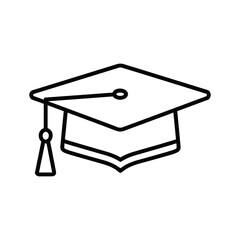 A simple line drawing of a graduation cap
