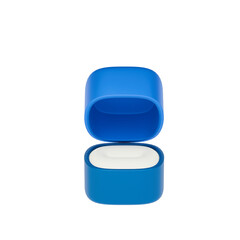 Box for wedding ring. Valuable gift, women accessory template. Marriage proposal symbol. Isolated illustration on white background. 3d render. 