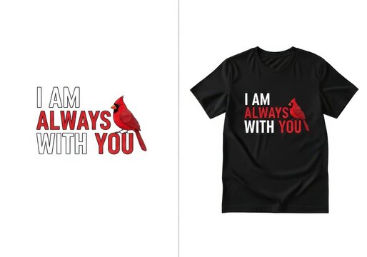 T shirt design with cardinal bird slogan