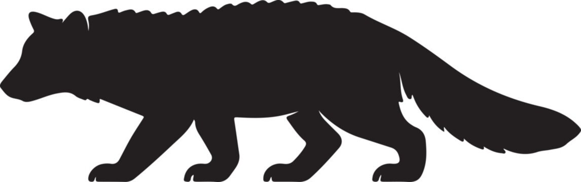 Wolverine silhouette isolated on transparent background wild predator animal vector illustration for outdoor hunting club designs wildlife conservation graphics and nature education materials pack