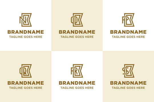 Letters NKK OKK PKK QKK RKK SKK Monogram Logo Set