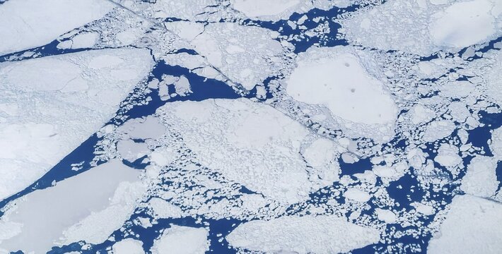 Structures in ice, ice floes, frozen sea, Bothnia, aerial view, Gulf of Bothnia