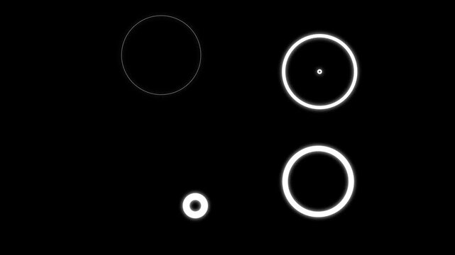 circle burst motion graphics, Looping circle burst animation with single to triple rings on transparent,&nbsp;4K firework circle burst effect with shiny glowing lines, blast on black screen background,