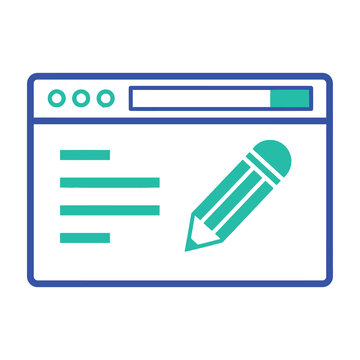 Web design edit concept with pencil icon