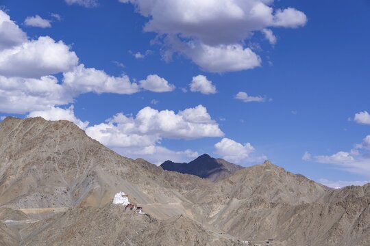 Namgyal Tsemo Gompa Monastery on Tsenmo Hill, a vantage point over Leh, Ladakh, Jammu and Kashmir, India