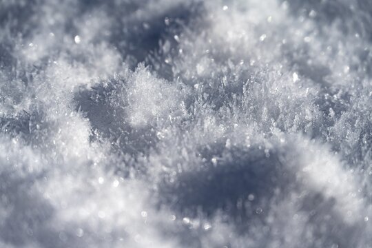 Snow crystal, close-up snow, Austria