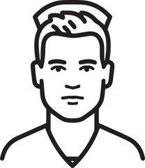 Obraz premium Hand Drawn Man as Nurse Black and White Avatar Illustration in Minimal Line Art Style Design
