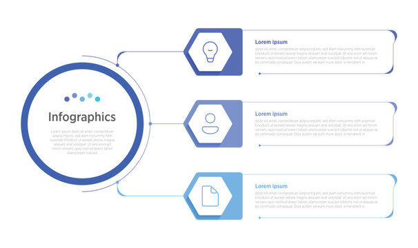 A 3-box infographic template divides key info into three clean, equal boxes for quick comparison or process steps. Ideal for business summaries, stats, or simple breakdowns in presentations.