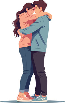 due persone che si abbracciano uomo donna amici amanti parenti fidanzati marito e moglie vettoriale 