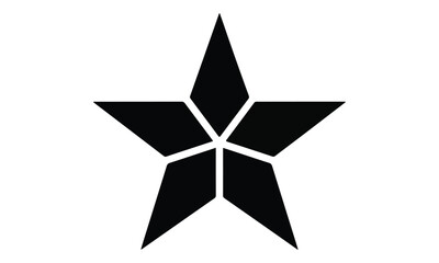 Fototapeta premium Minimalist Black Five Pointed Star Icon on White Background