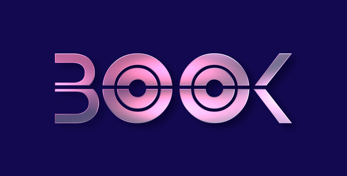 Testo BOOK con font variabile e sfondo colorato