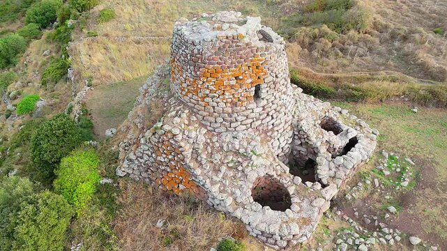 Nuraghe Santa Barbara in Macomer. Sardinia, Italy