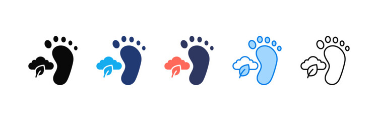 Obraz premium Carbon Footprint icon sheet multiple style collection