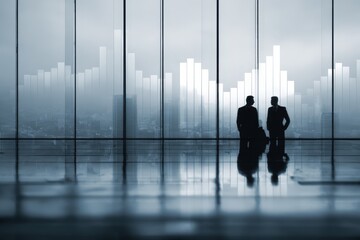 Fototapeta premium Senior executives review financial forecast in office space