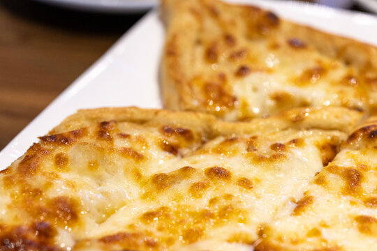 Close-Up of Turkish Pide with Kashar Cheese
