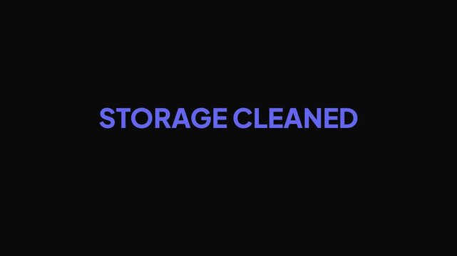 Storage Cleaned Success Notification Toast UI Animation Mobile App Data Optimization Feedback 4K