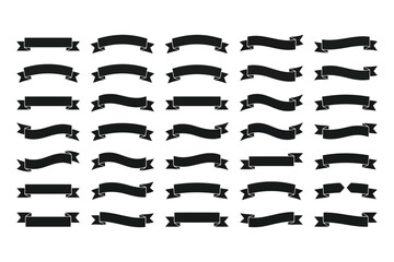 Vintage Style Black Ribbon Banner Collection for Branding