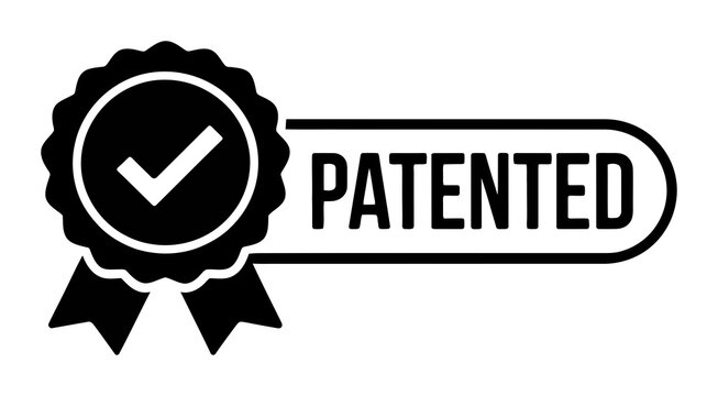 Official Patented Seal with Checkmark and Ribbon