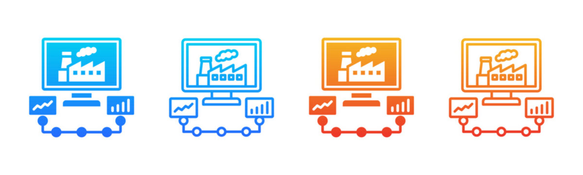 SCADA System icon sheet multiple style collection