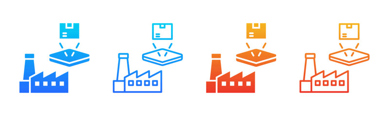 Industrial Simulation icon sheet multiple style collection