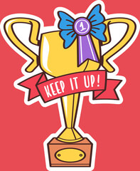 Golden trophy with motivation greetings © wooster