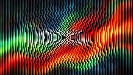 Vibrant sound wave vector illustration with colorful gradient, flat design graphic © MdAbu