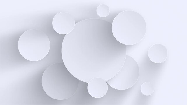 Abstract White Neumorphic Circles Animation With Soft Shadows